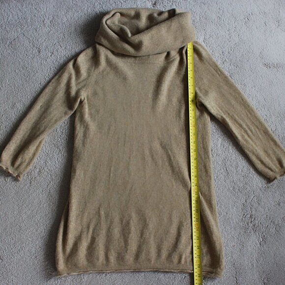 Cynthia Rowley - 100% Cashmere Oversize Cowl Neck Tunic in Tan, Medium - Picture 7 of 10